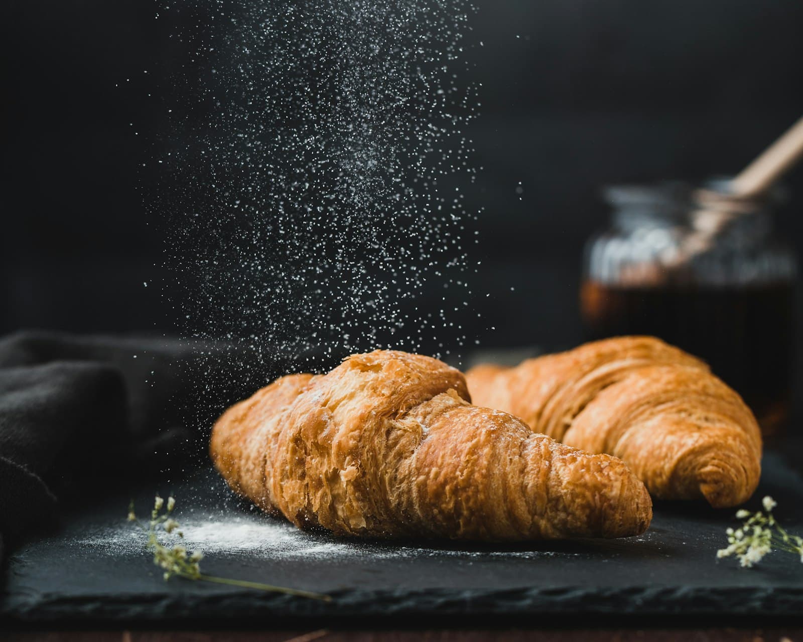Golden butter croissants fresh from the oven