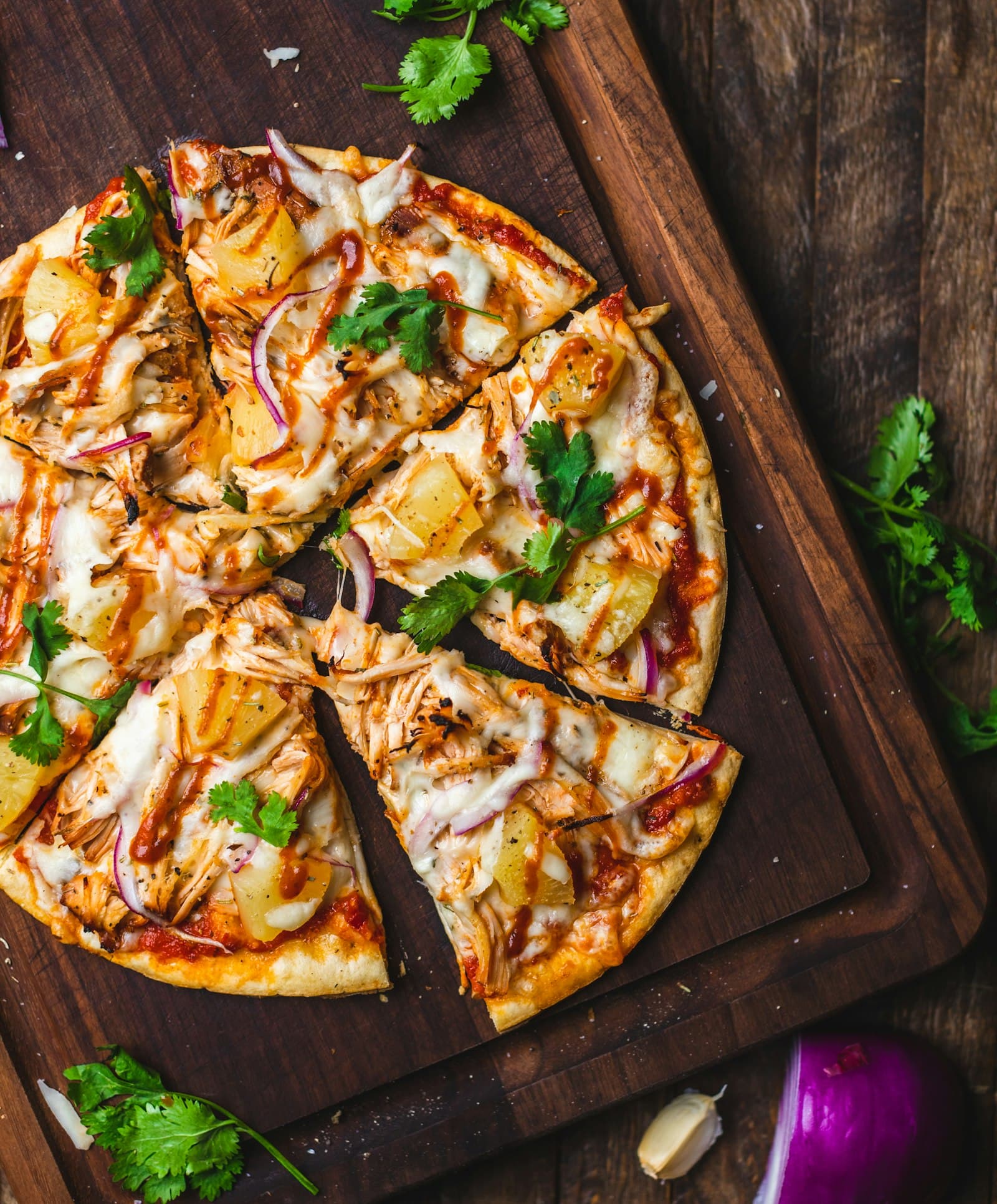 Wood-fired pizza with basil and mozzarella